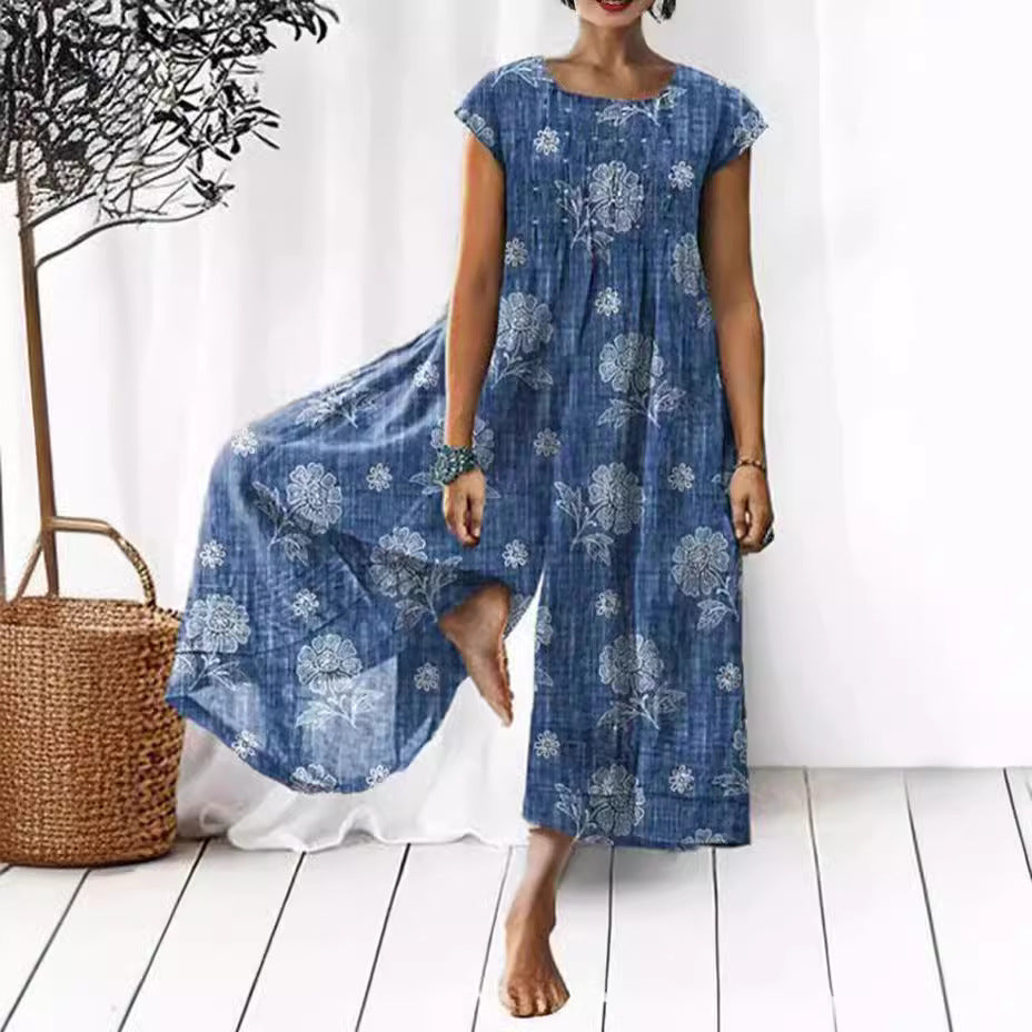Women's Glamorous Charming Printed Loose Wear Jumpsuits