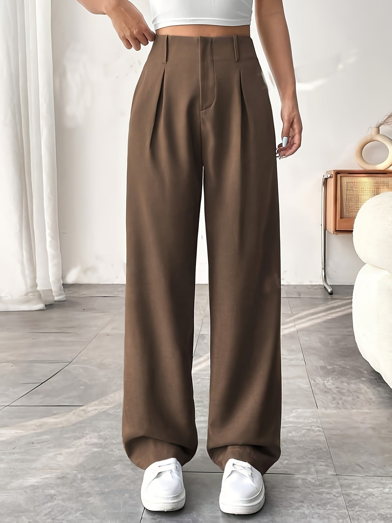 High Waist Wide Leg Versatile Casual Pants