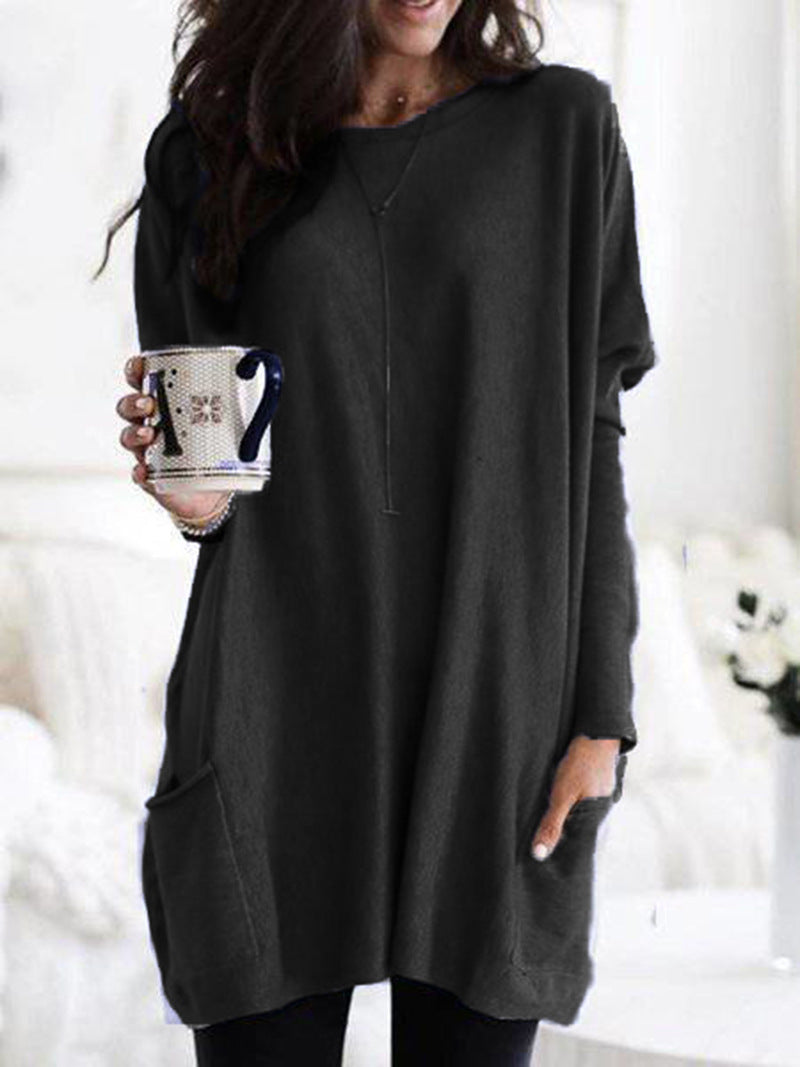 Women's Autumn Long Sleeve Casual Pocket T-shirt Blouses