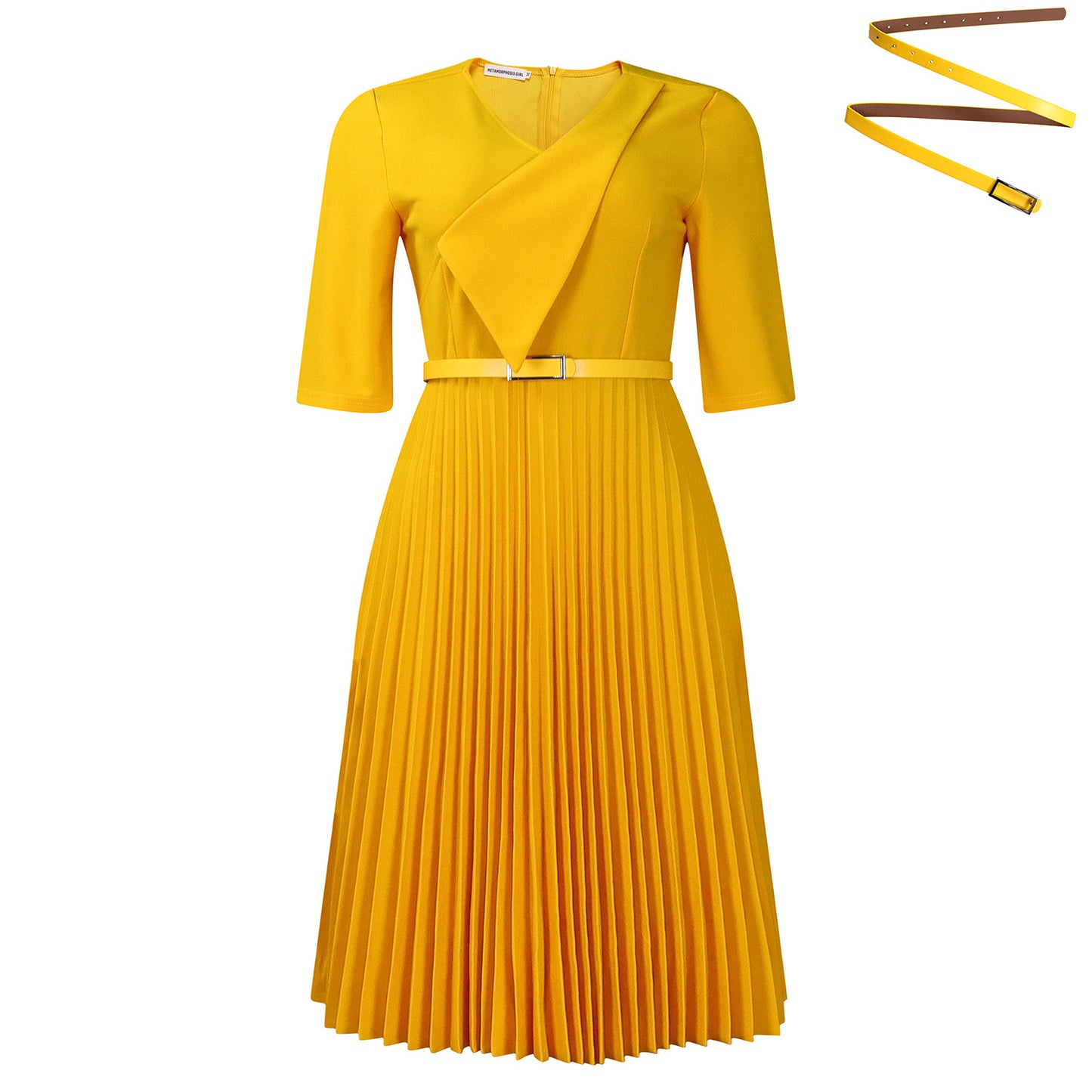 Women's Fashion Solid Color Elegant Pleated African Dresses