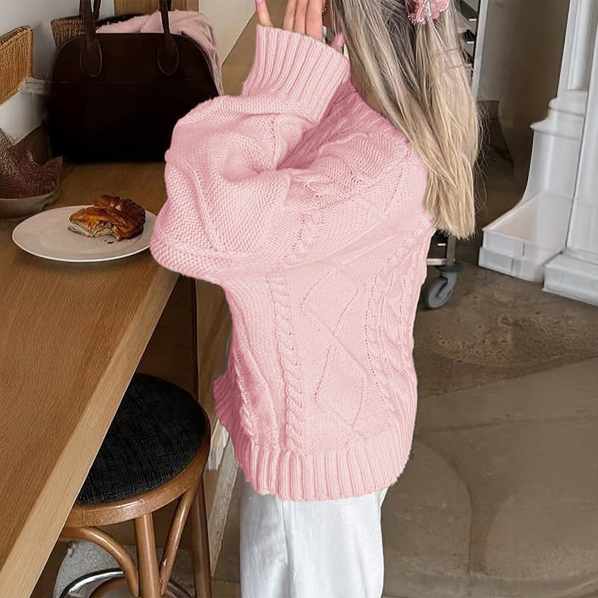 Women's Casual Simple Woolen Long Sleeve Clothing