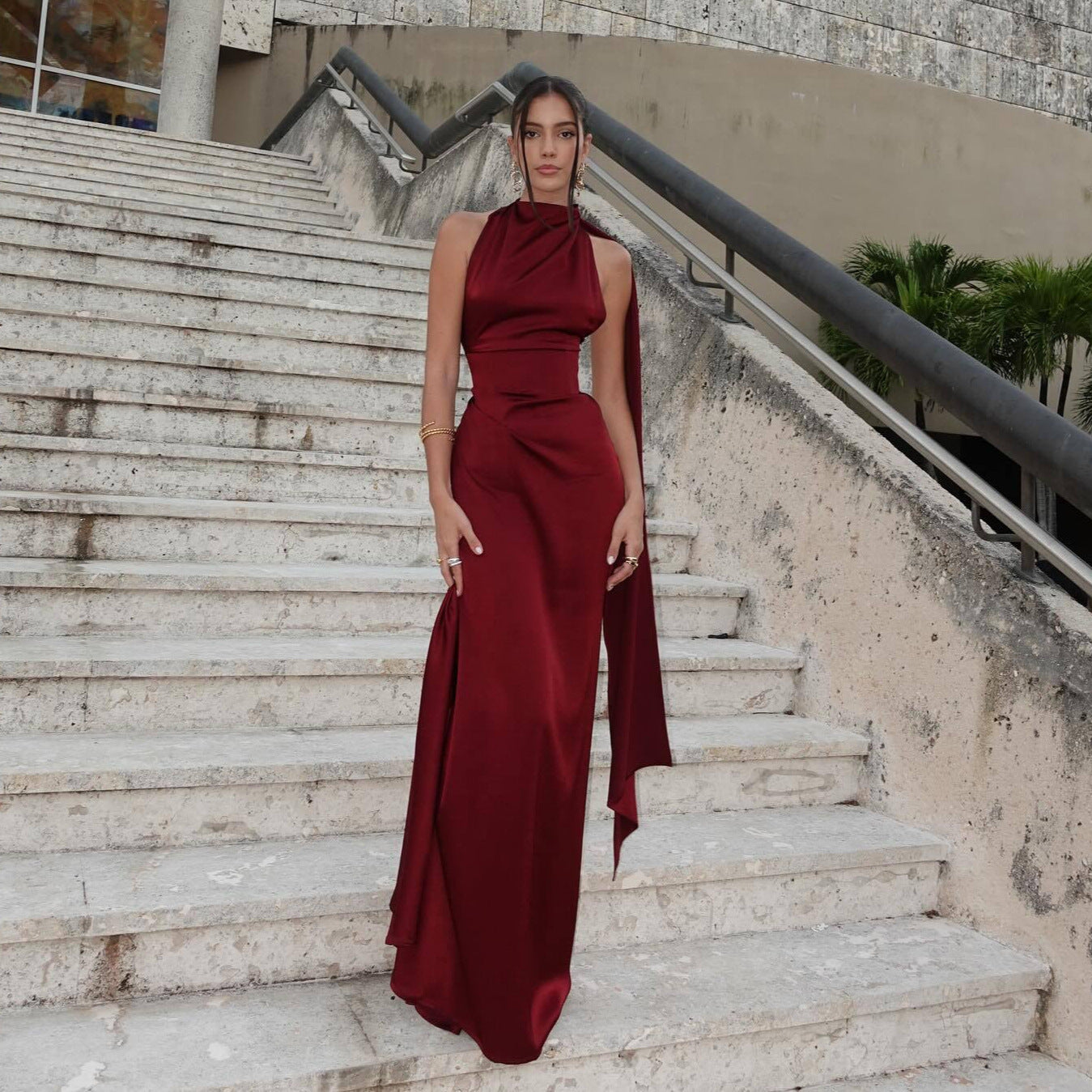 Women's Halter High-grade Satin Elegant Light Luxury Niche Dresses