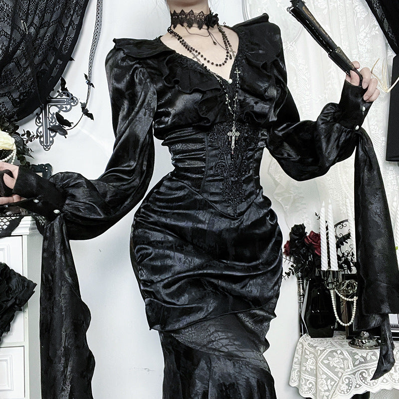 Ruffled Long-sleeved Asian Culture Autumn Retro Blouses