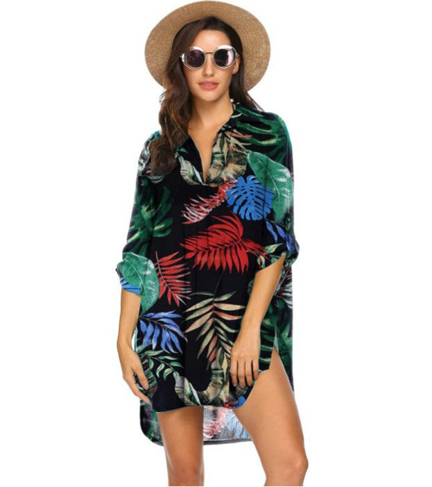 Women's Swimsuit Beach Cover Up Bikini Sun Blouses