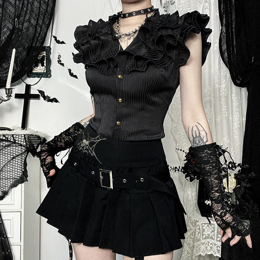 College Style Hot Pleated Summer Dark Skirts