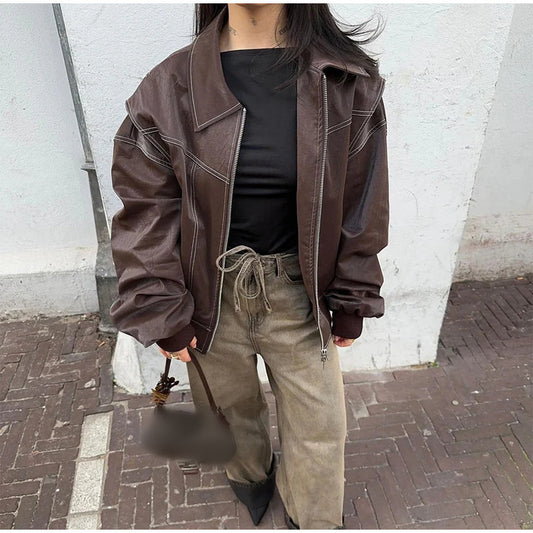 Women's Attractive Zipper Fashion Loose Street Jackets