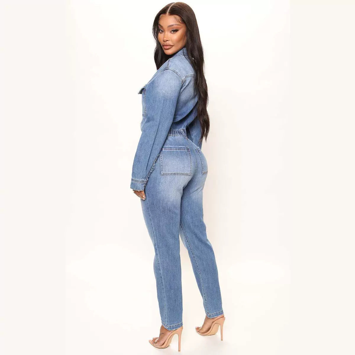 Trendy Versatile Glamorous Elegant Stretch Denim Jumpsuits