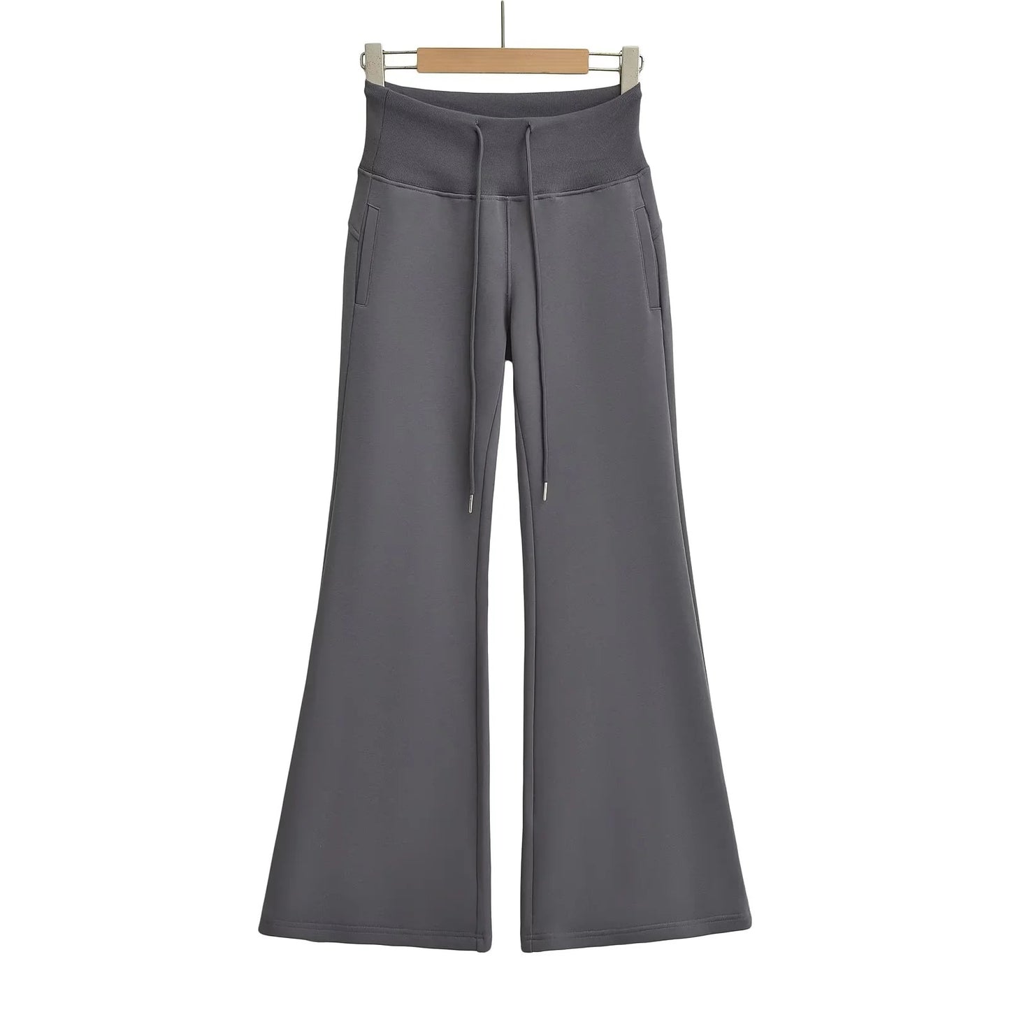 Women's Hot Drawstring Low Waist Fleece-lined Flared Pants