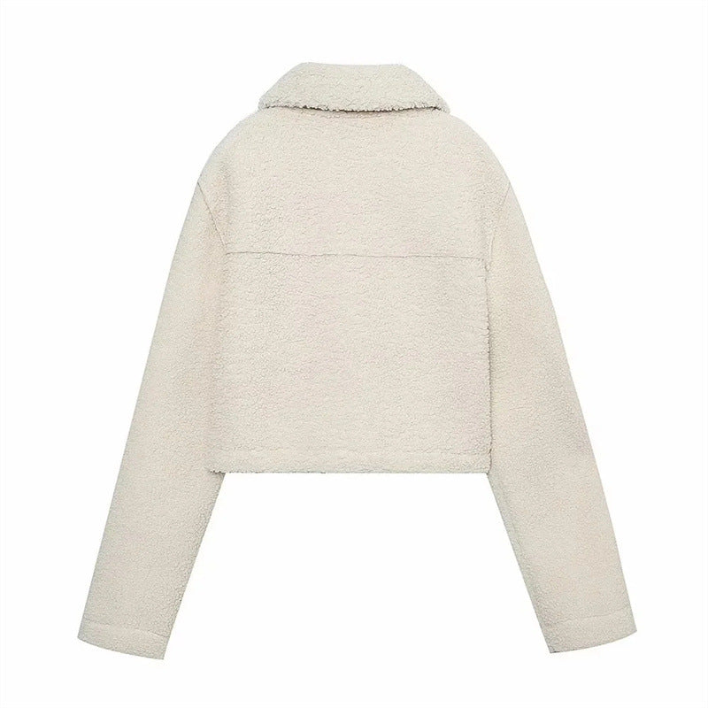 Women's Fashion Fleece Warm Lapel Imitation Lamb Coats