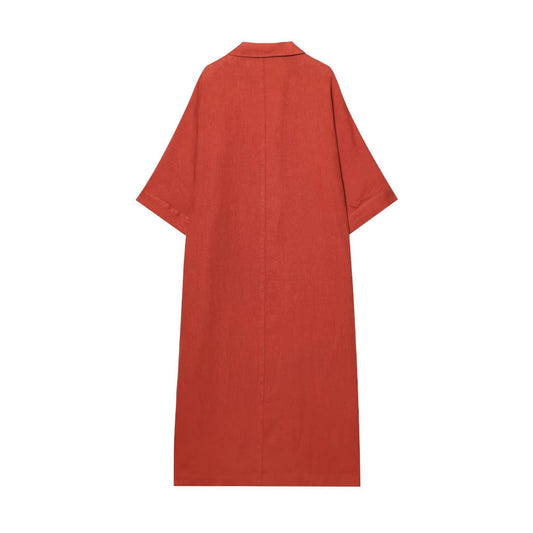 Women's Summer Street Fashion Linen Gown Dress Dresses