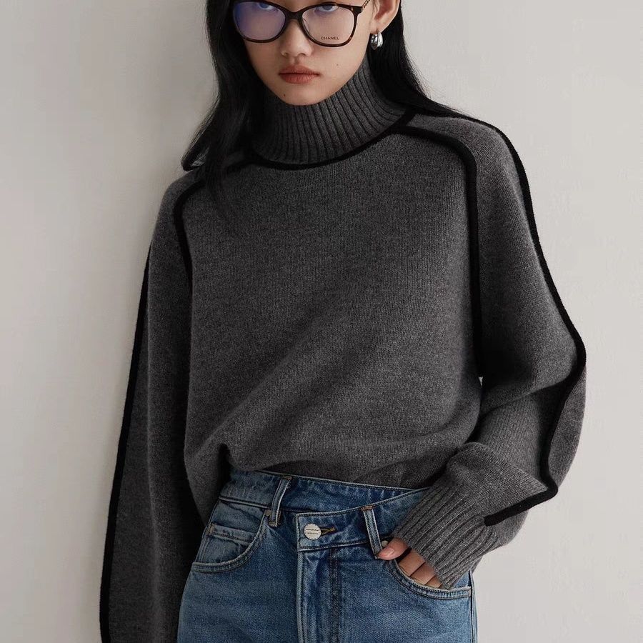 Women's European Autumn Thin Slimming Casual Loose Pullover Knitting Sweaters