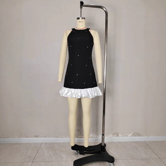 Women's Black Camisole Summer Slimming Starry A- Dresses