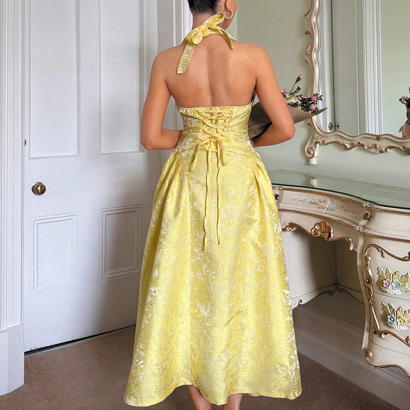 Women's Retro Three-dimensional Embossed Sleeveless Swing Wear Dresses