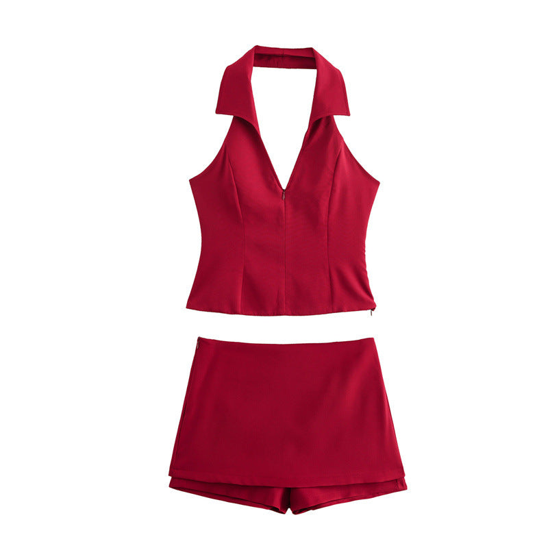 Women's Summer Sexy Exposed Back Halter Small Suits