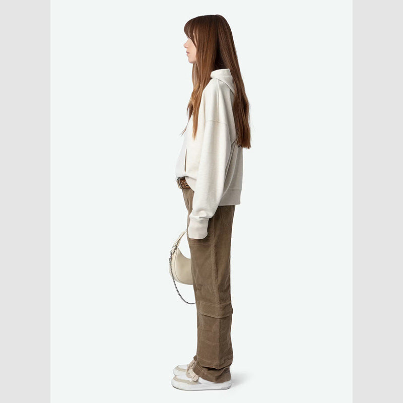 Women's Discharge Print Hot Drilling Chalk Embroidery Sweaters