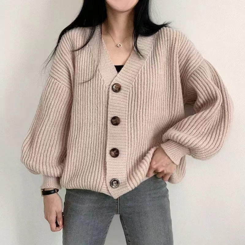 Versatile Loose Large Version Lazy Lantern Sleeve Warm Coats