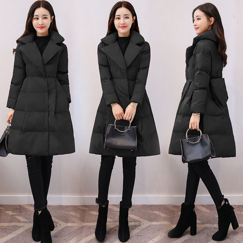 Women's Style Mid-length Fashion Tailored Collar Warm Jackets