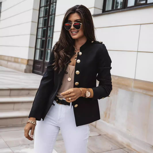 Classy Slouchy Long Sleeve Breasted Small Blazers