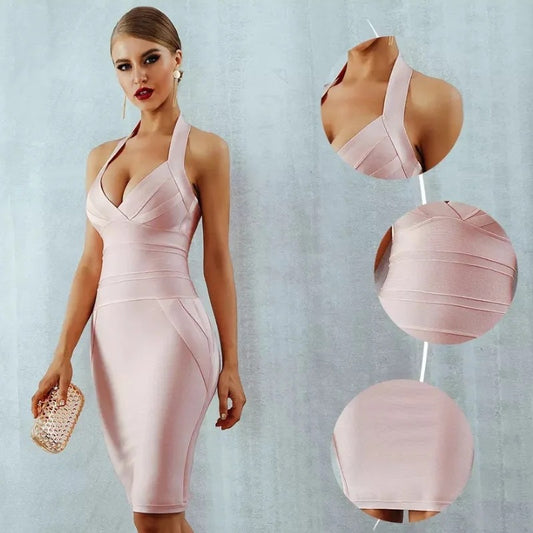 Women's Halter Dress Gown Winter Backless Design Skirts