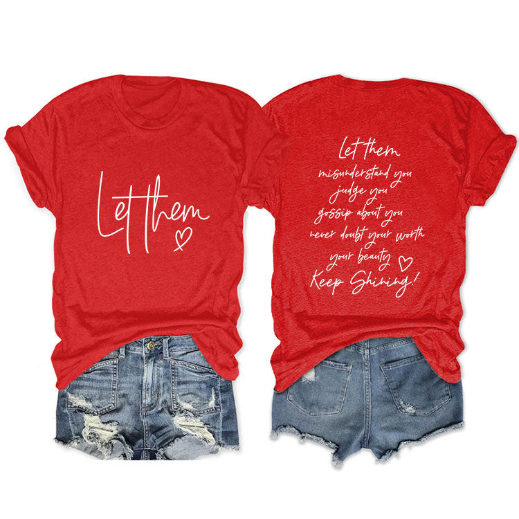 Casual Front Rear Printed Simple Sleeve Blouses
