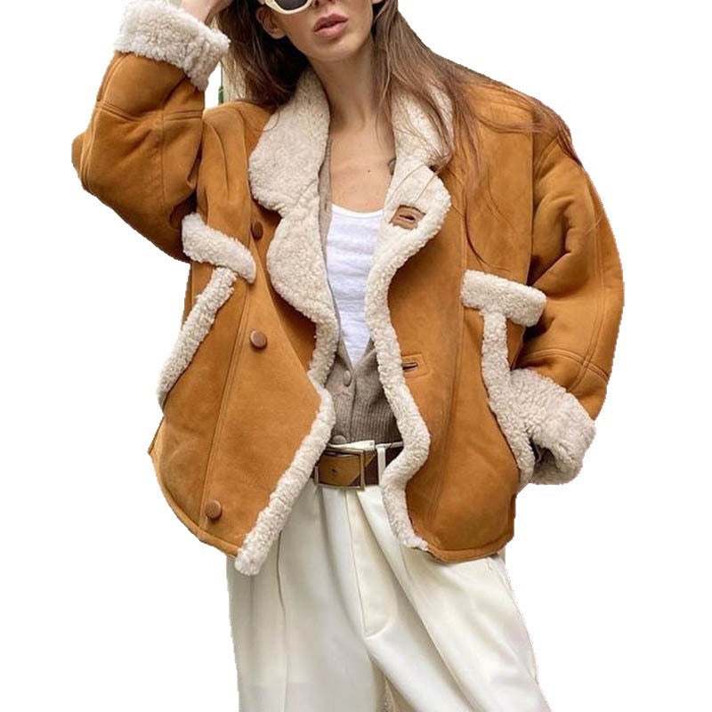Women's Suede Fashion Casual Loose Warm Faux Jackets