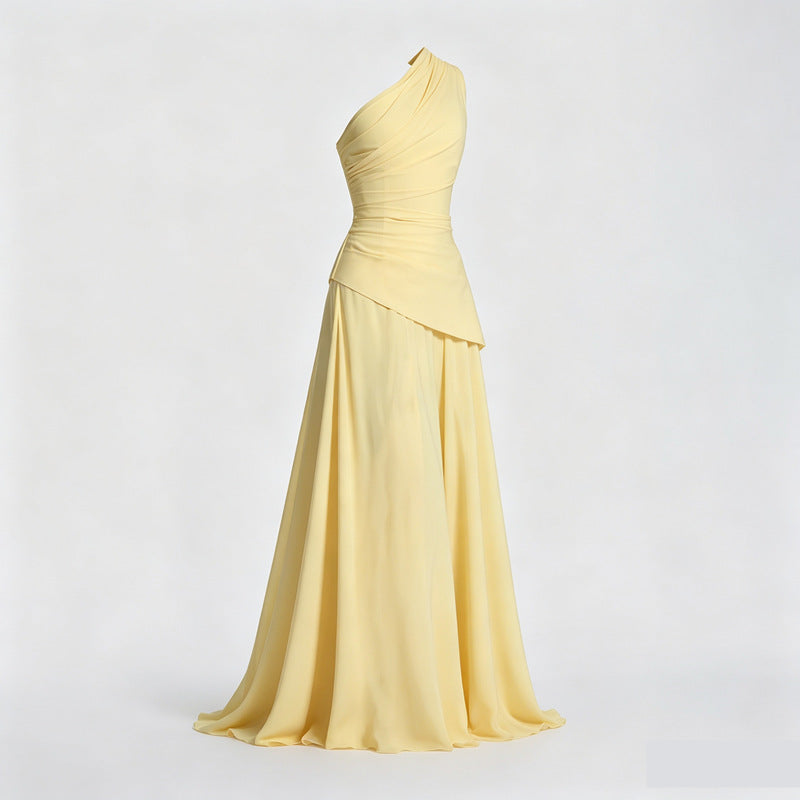 Classic Women's Yellow Summer Slimming Fashionable Dress