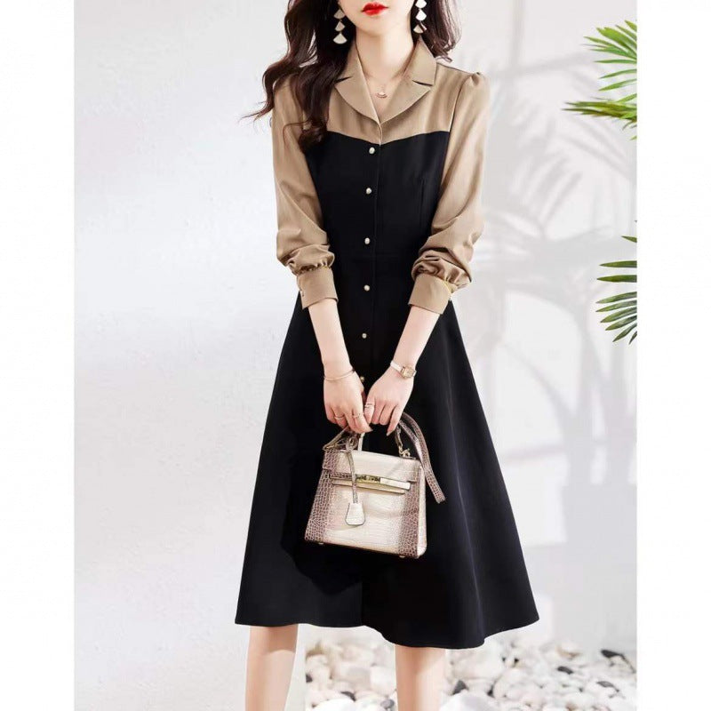 Women's Stylish Elegant Simple Stitching Design Fake Dresses
