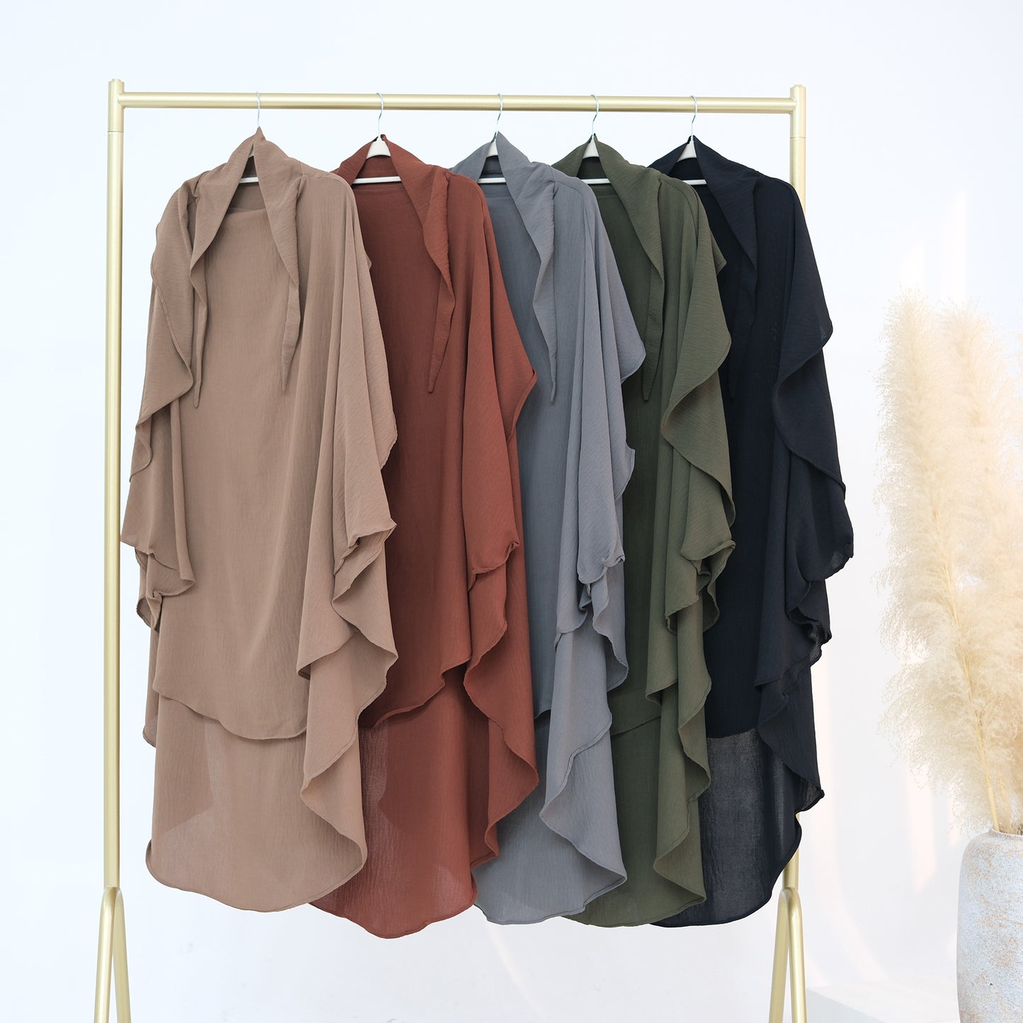 Comfortable Slouchy Solid Color Turban Turkish Dresses