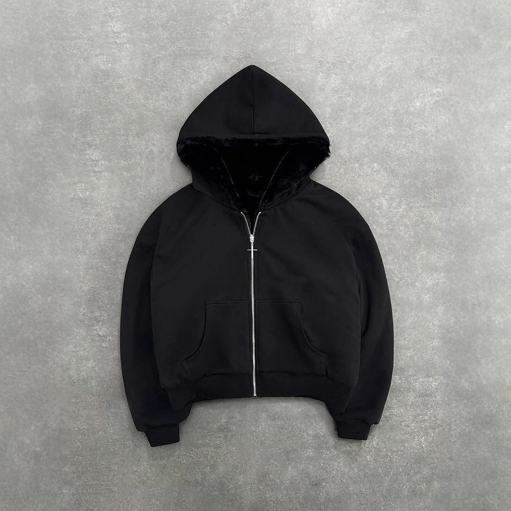 Double-sided Wearable Vintage Leopard Print Hoodie Sweaters