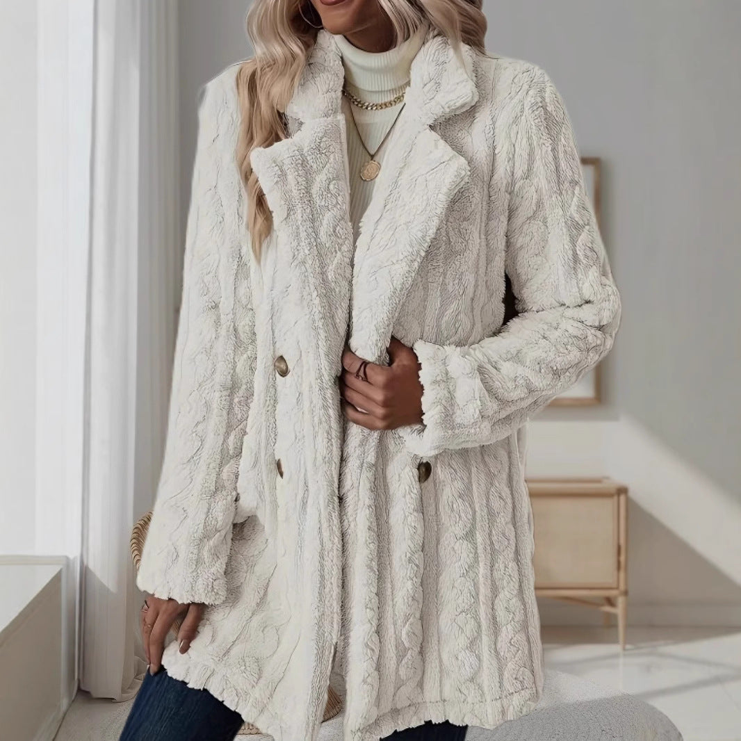 Women's Plush Comfort Casual Warm Collar Double Coats