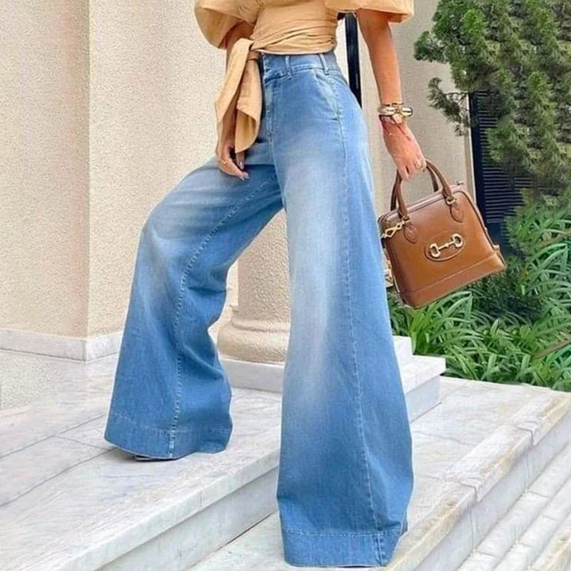 Women's Autumn Street Style Loose Trousers High Jeans