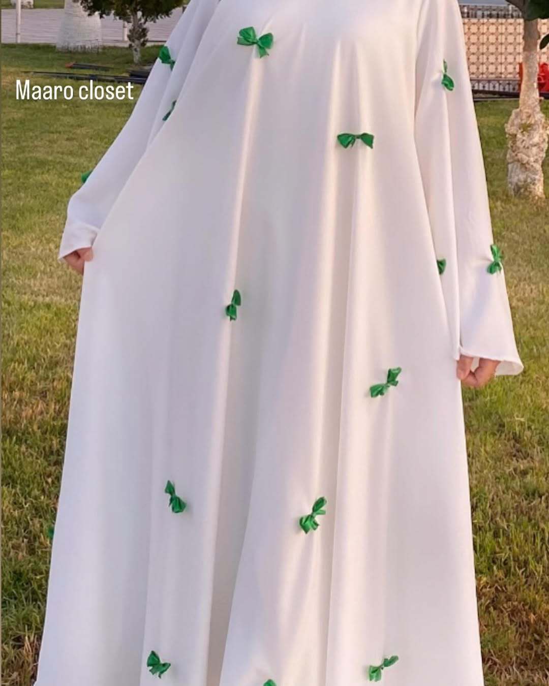 Women's Arab Loose Bell Sleeve Bow Robe Dresses
