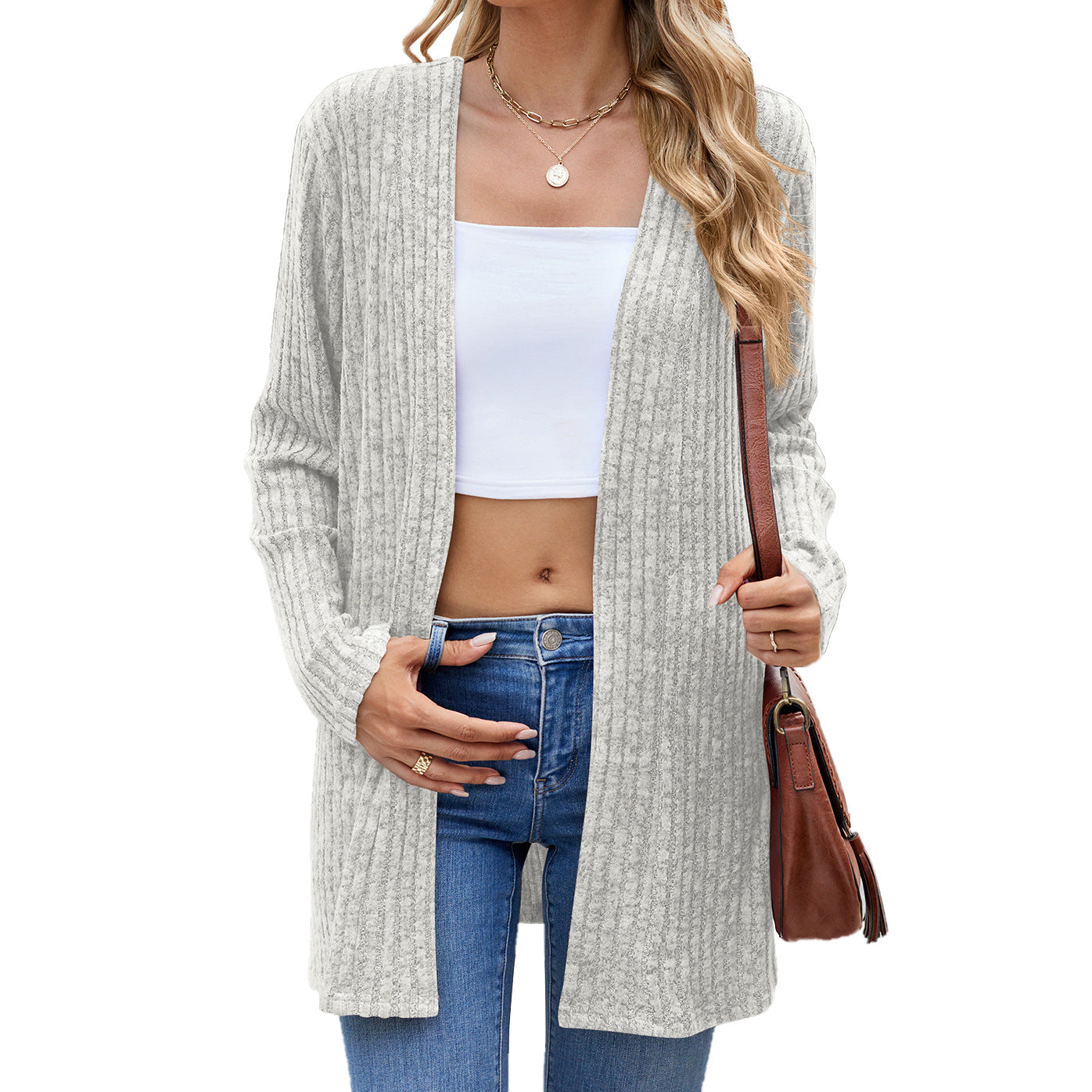 Long Sleeve Loose Sunken Stripe Sanding Women's Sweater
