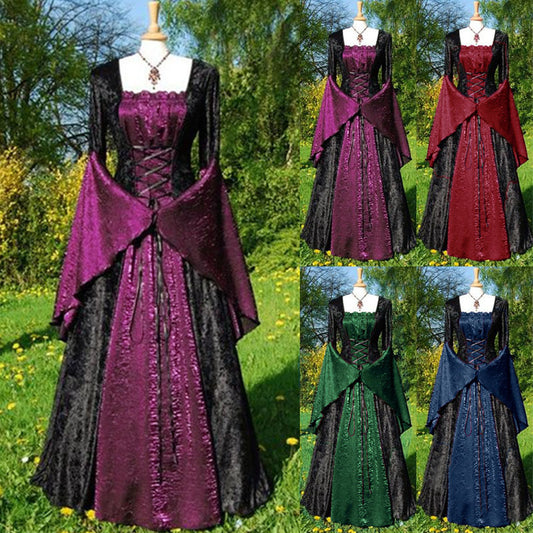 Women's Medieval Retro Court Party Long Stage Dress