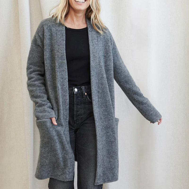 Elegant Solid Color Ladies Fashionable Knitted Sweaters