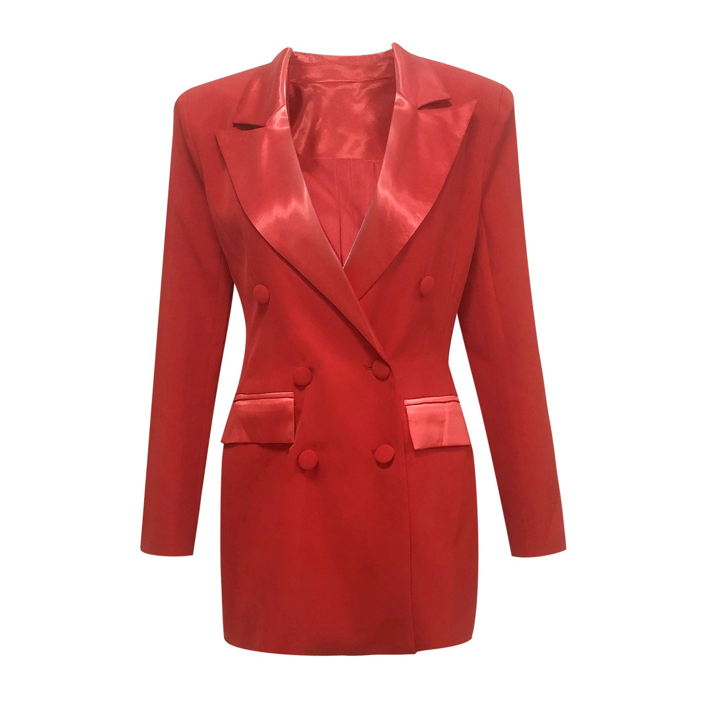 Women's Satin Fashion Commuter Temperament Dress French Blazers