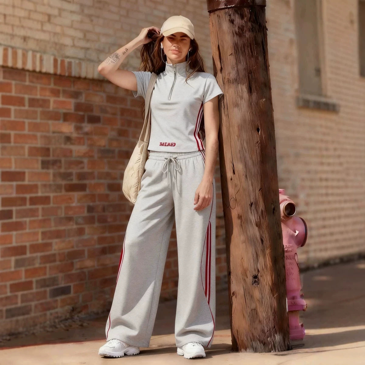 Trendy Women's Short-sleeved Sports For Two-piece Fashion Casual Suit