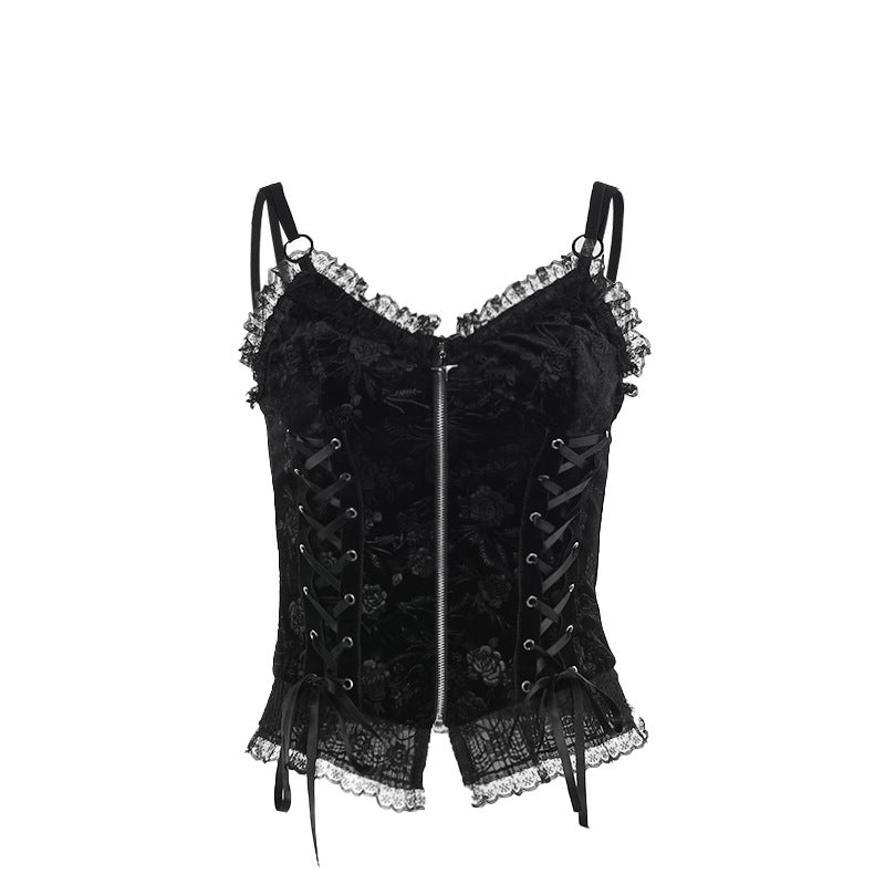 Women's Hot Dark Style Gothic Rose Camisole Tops