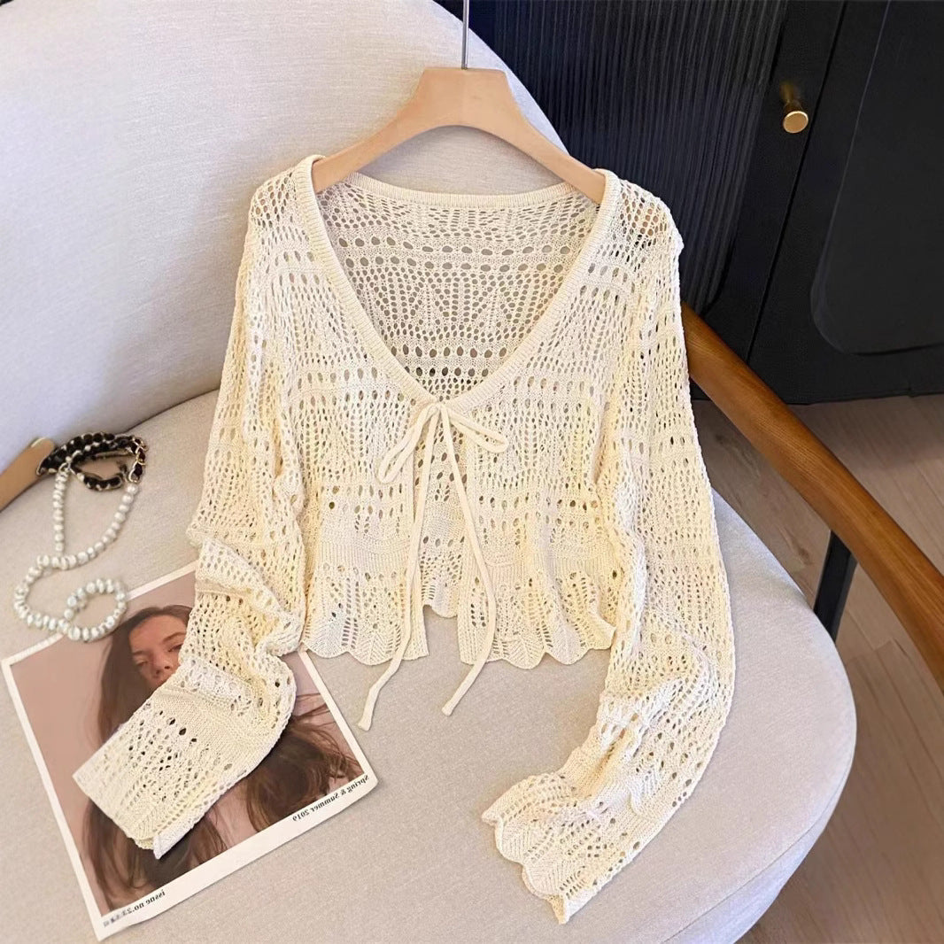 Women's Fresh Thin Slimming Long Sleeves Youthful Smock French Style Design Shorts