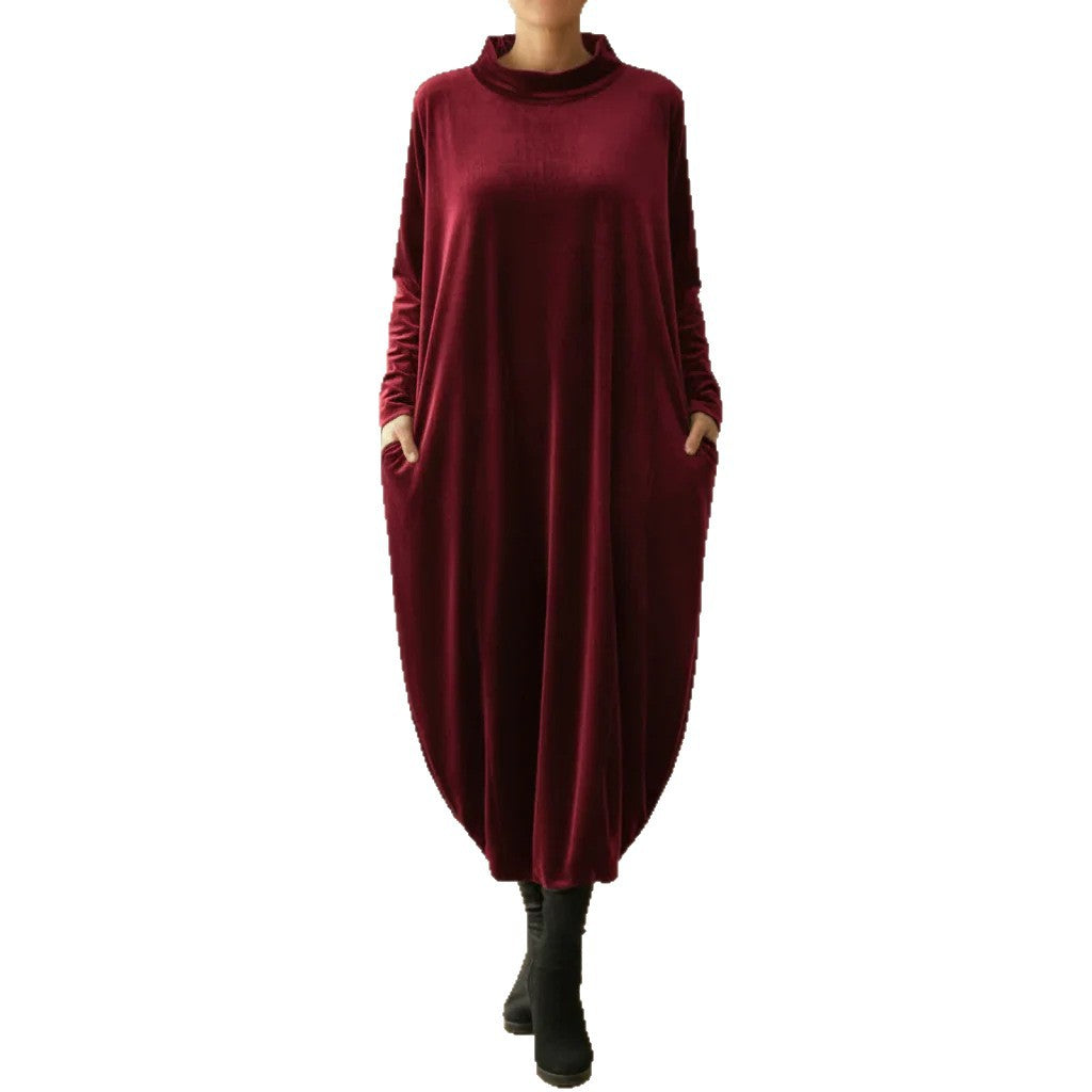 Attractive Durable Veet Loose Temperament Long Dress