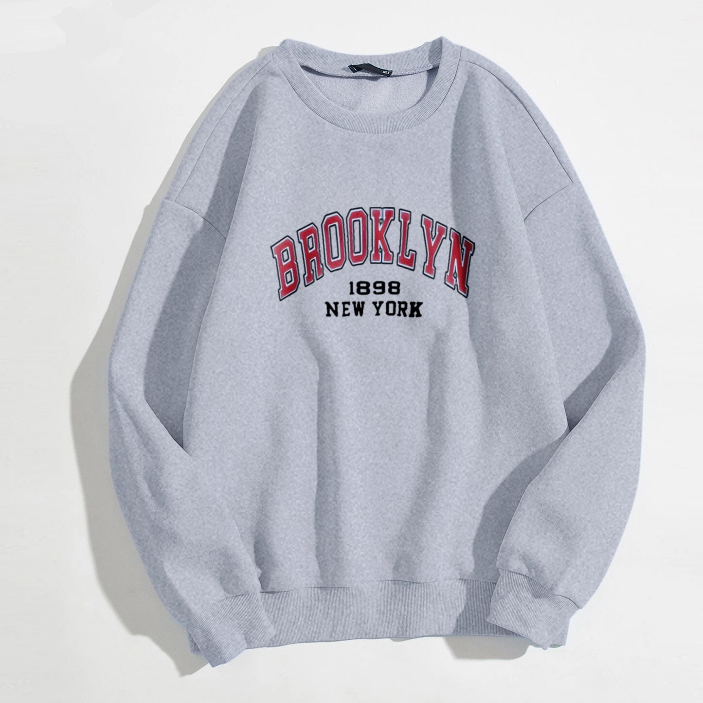 Women's Simple Letter Crew Neck Temperament Pure Color Korean Style Thin Sweaters