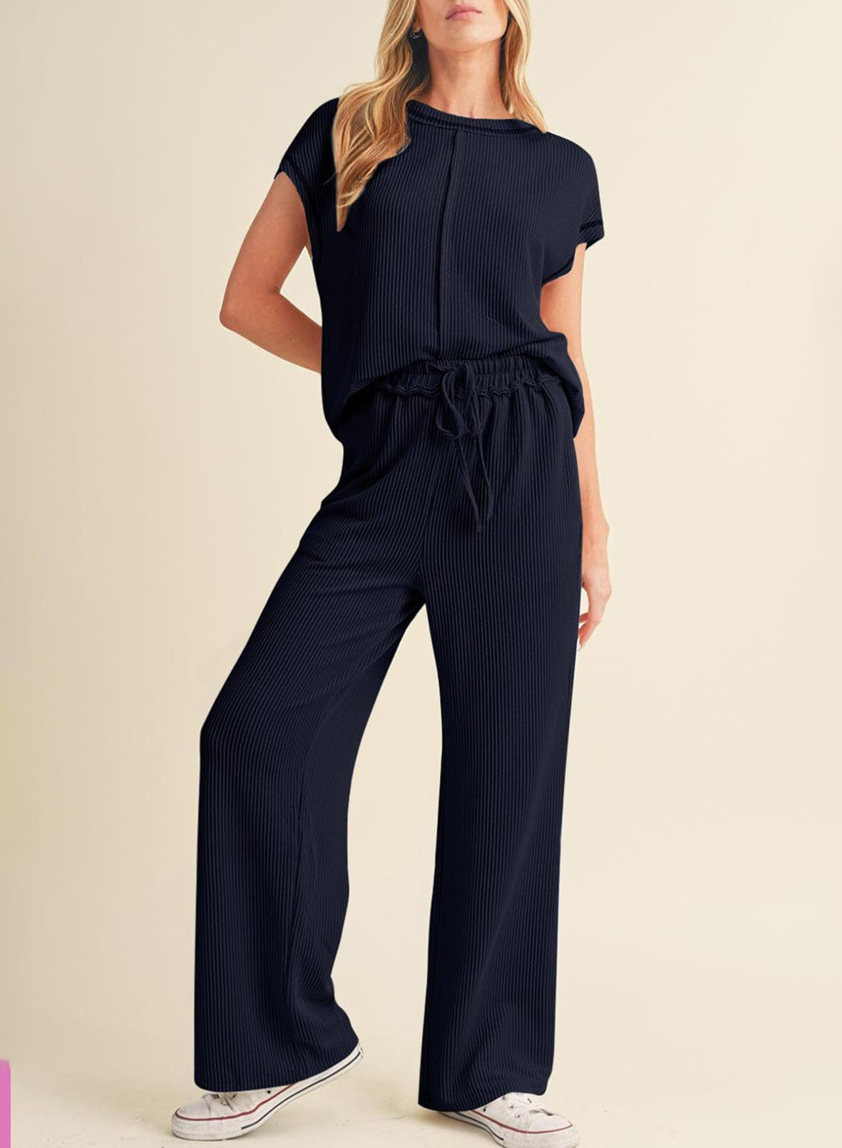 Women's Three-quarter Sleeve Commute Leisure Loose Slimming Pants