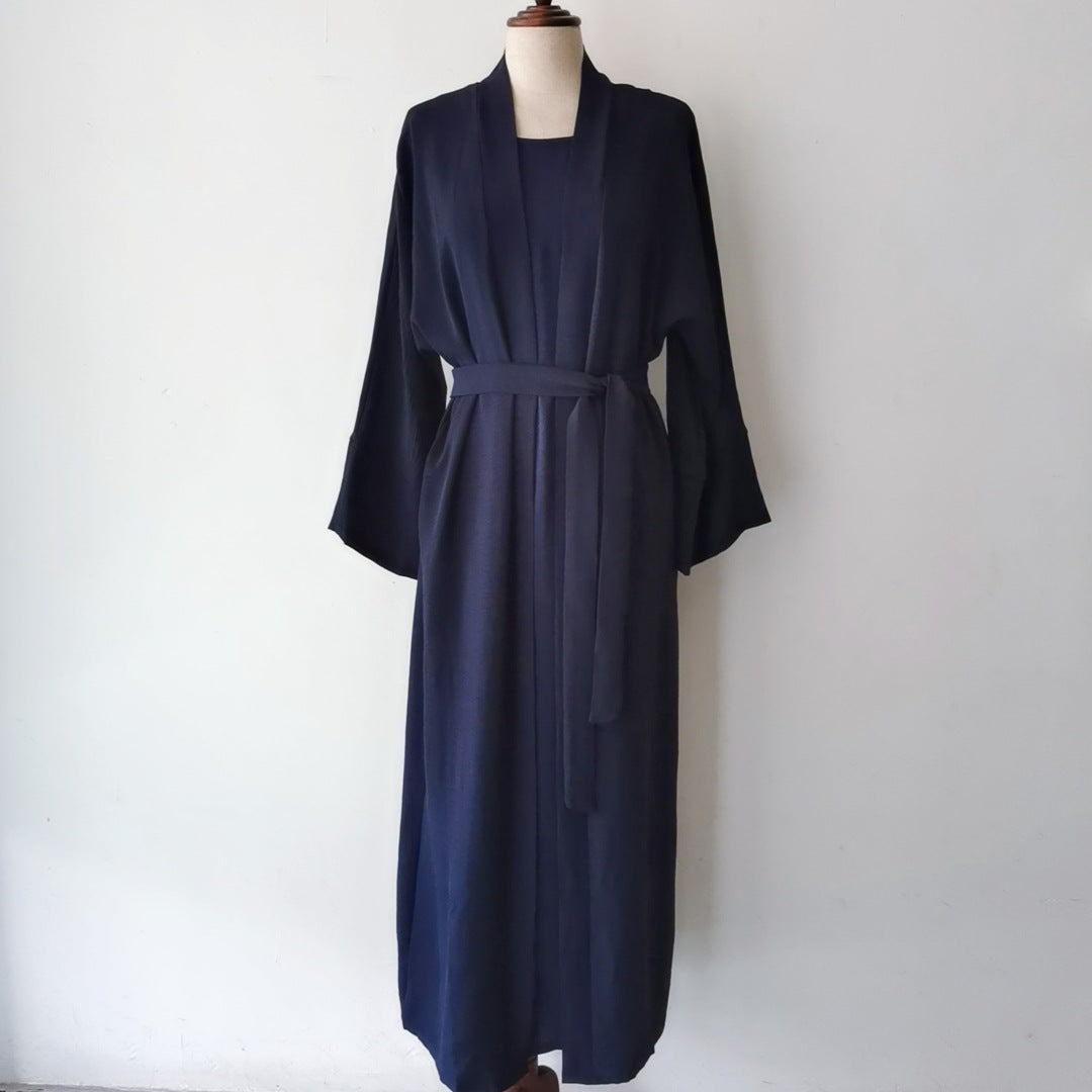 Pattern Elegant Belt Long Sleeve Two-piece Suits