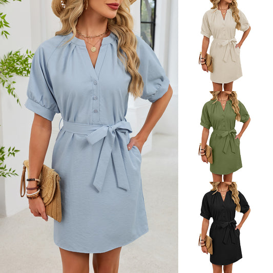 Creative Slouchy Women's Solid Color Casual Dress