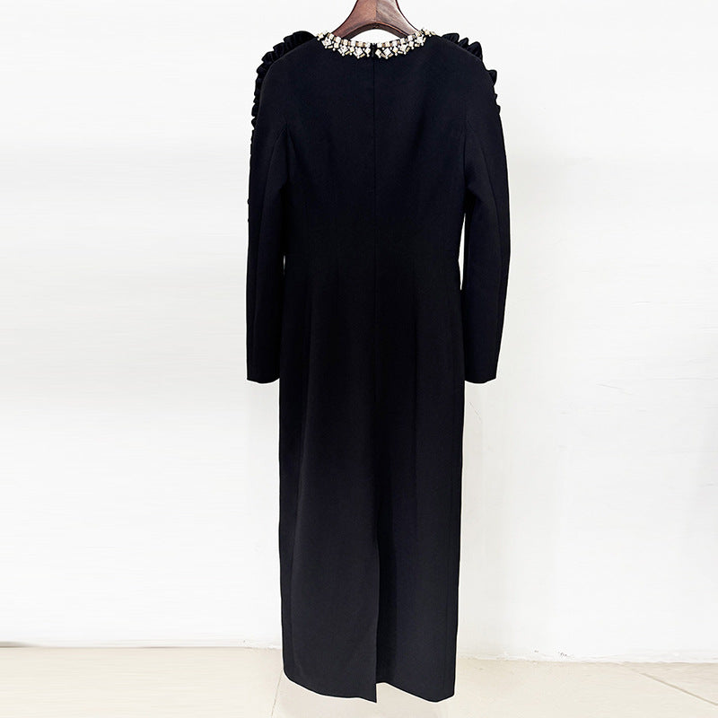 Early Autumn Fashionable Stringy Seedge Three-dimensional Decoration Long Dress