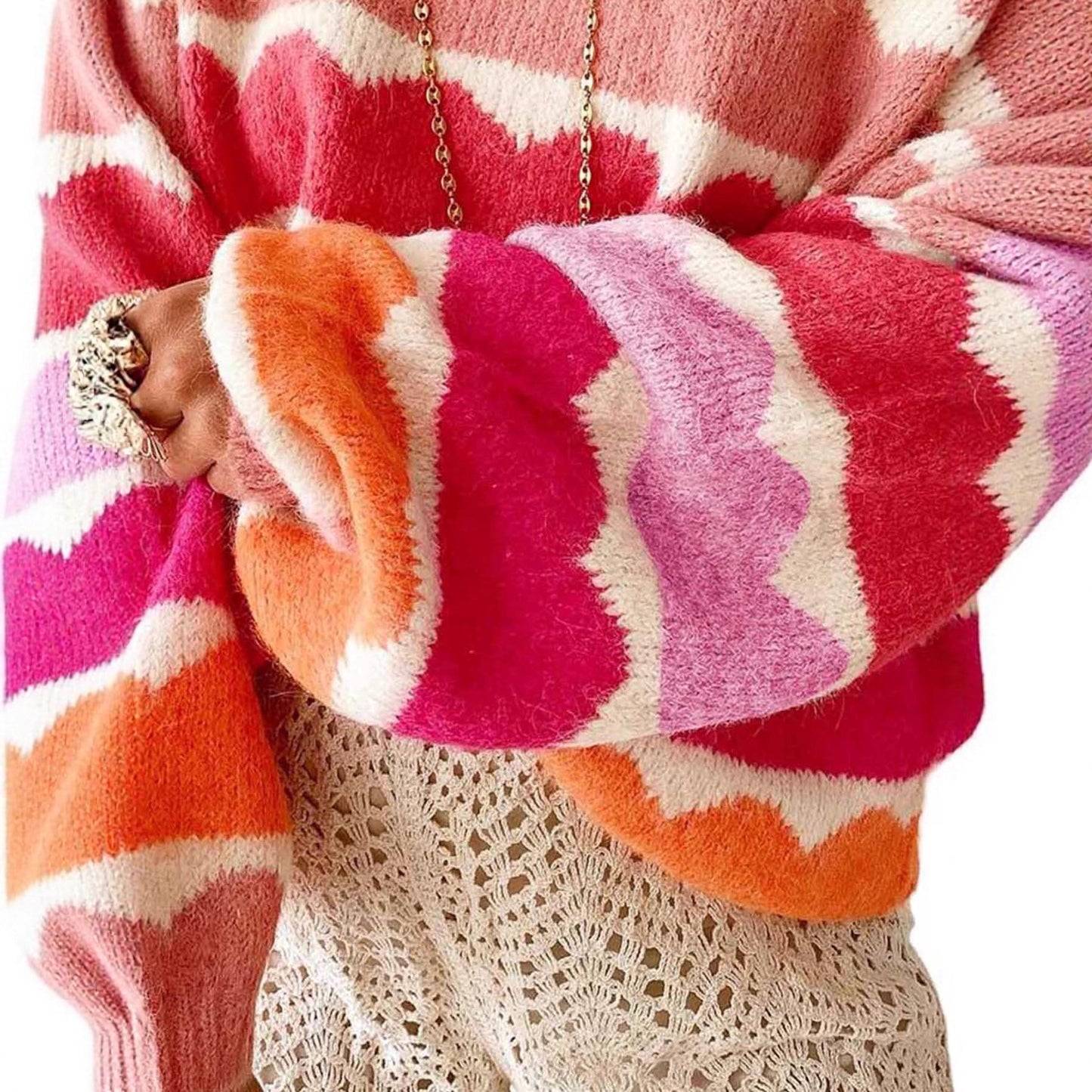 Comfortable Women's Fashionable Knitted High Quality Sweater