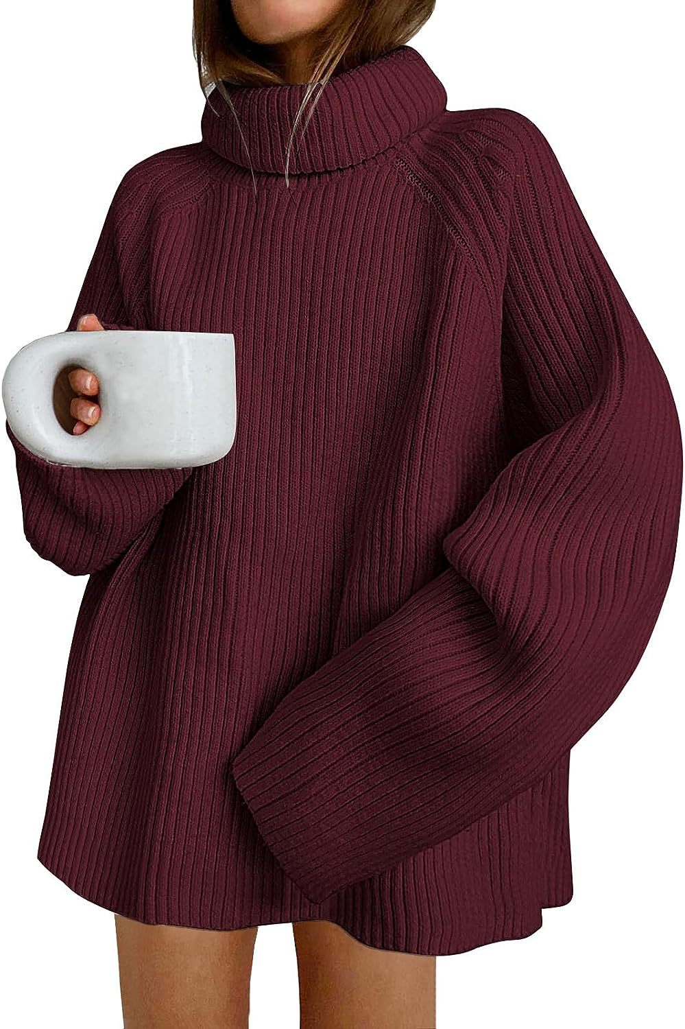 Women's Knitted Pullover Fashion High Collar Loose Sweaters