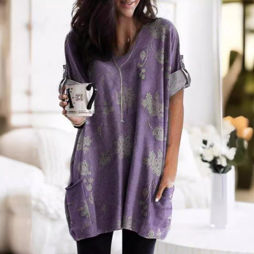 Women's Autumn Long Sleeve Casual Pocket T-shirt Blouses
