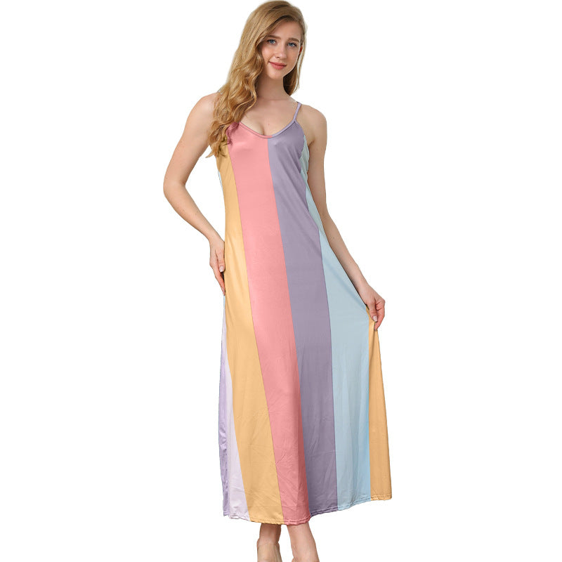 Women's Patchwork Round Neck Sweet Fresh Style Dress
