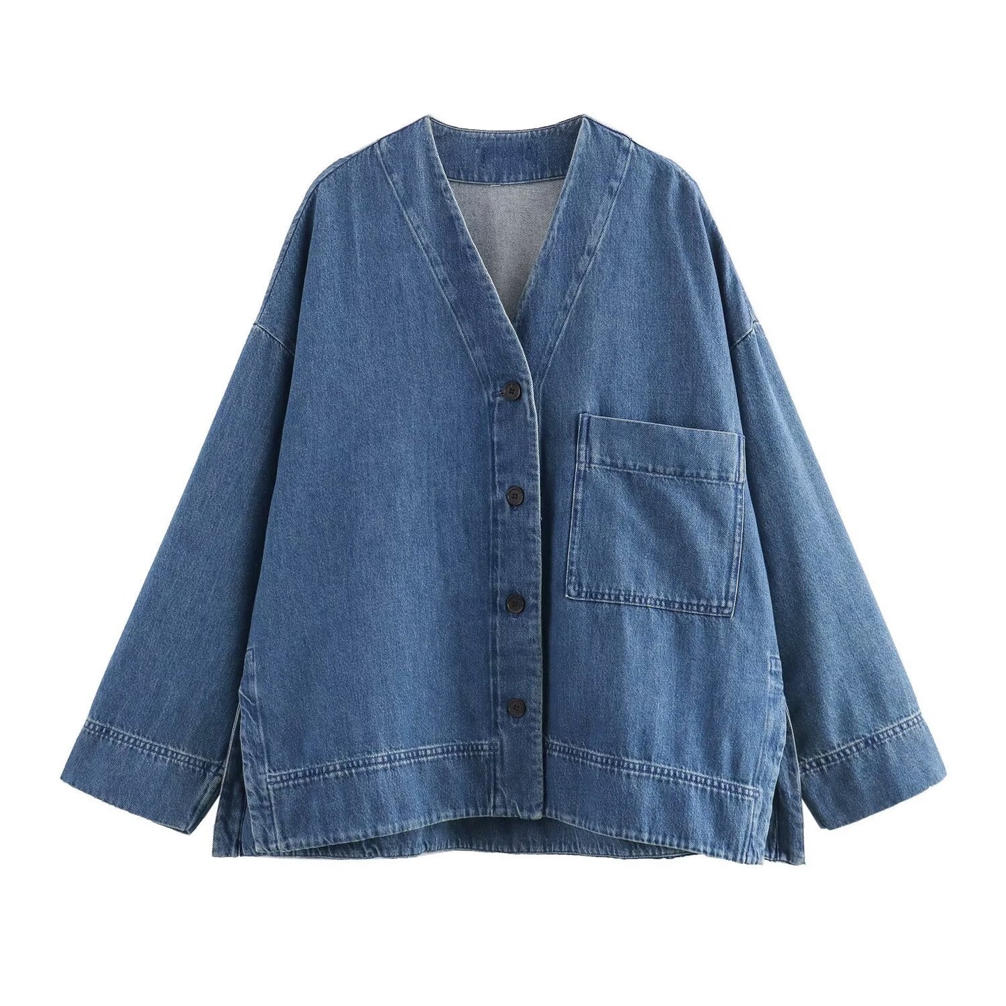 Women's Autumn Street Fashion Denim Long-sleeved Shirt Clothing